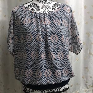 AB Studio banded-bottom blouse